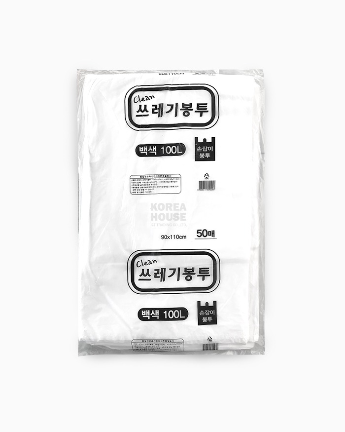 손잡이 쓰레기봉투 100L(백색) 50매